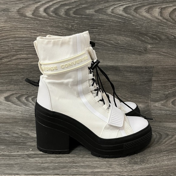 Converse Boots Womens Size 7 Chuck Taylor All Star GR82 White Black Platform - Picture 4 of 13